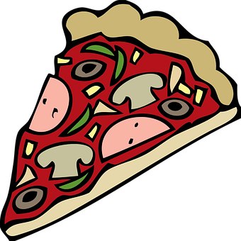 Cartoon Pepperoni Pizza Slice PNG
