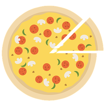 Cartoon Pepperoni Pizza Slice Removed PNG