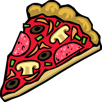 Cartoon Pepperoni Pizza Slice PNG