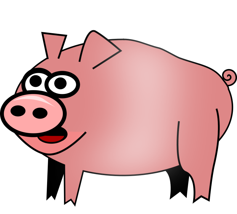 Cartoon Pig Black Background PNG