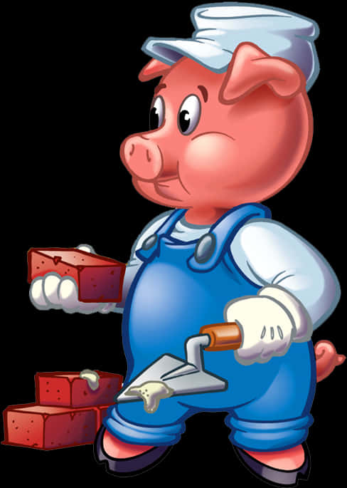 Cartoon Pig Builder Image PNG