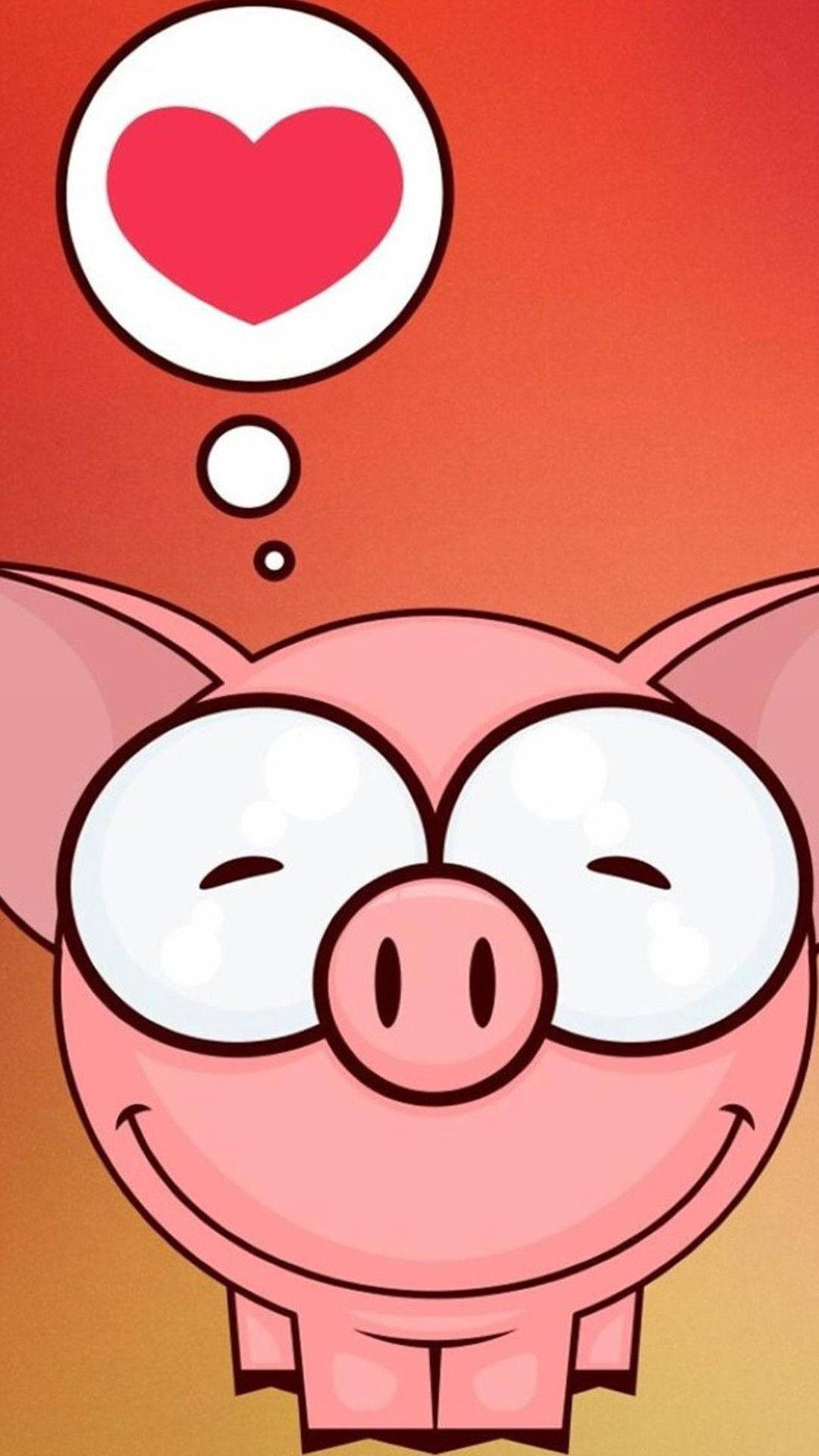 Niedlichescartoon-schwein Für Android Wallpaper