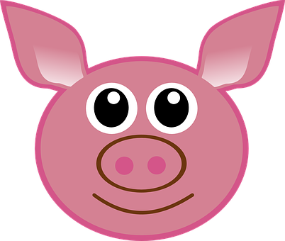 Cartoon Pig Face Graphic PNG