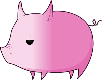 Cartoon Pig Side View PNG
