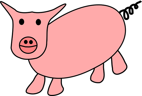 Cartoon Pig Simple Illustration PNG