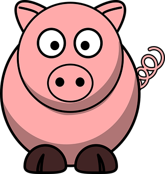 Cartoon Pig Standing PNG