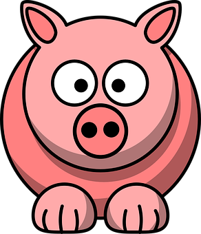 Cartoon Pig Vector Illustration PNG