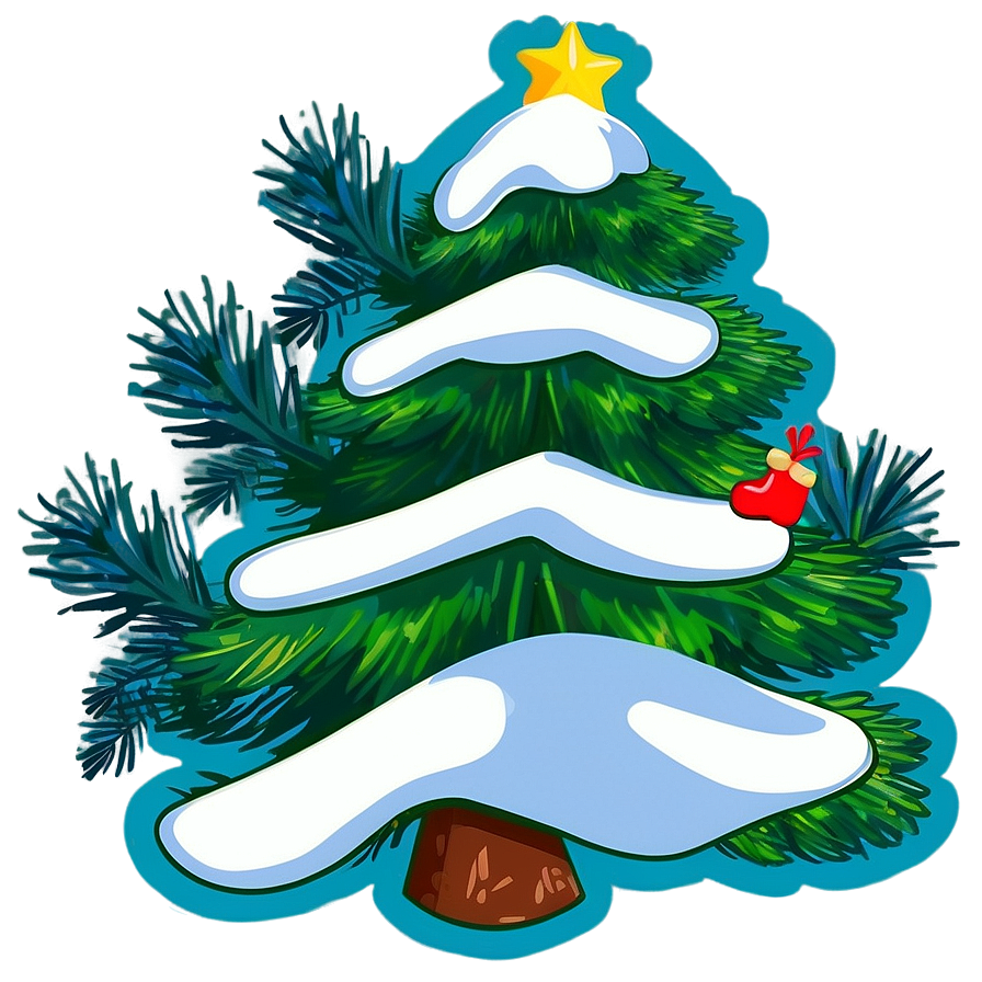 Cartoon Pine Tree Christmas Png 06132024 PNG