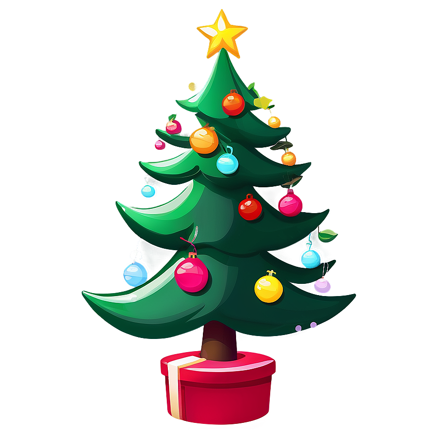 Cartoon Pine Tree Christmas Png 2 PNG