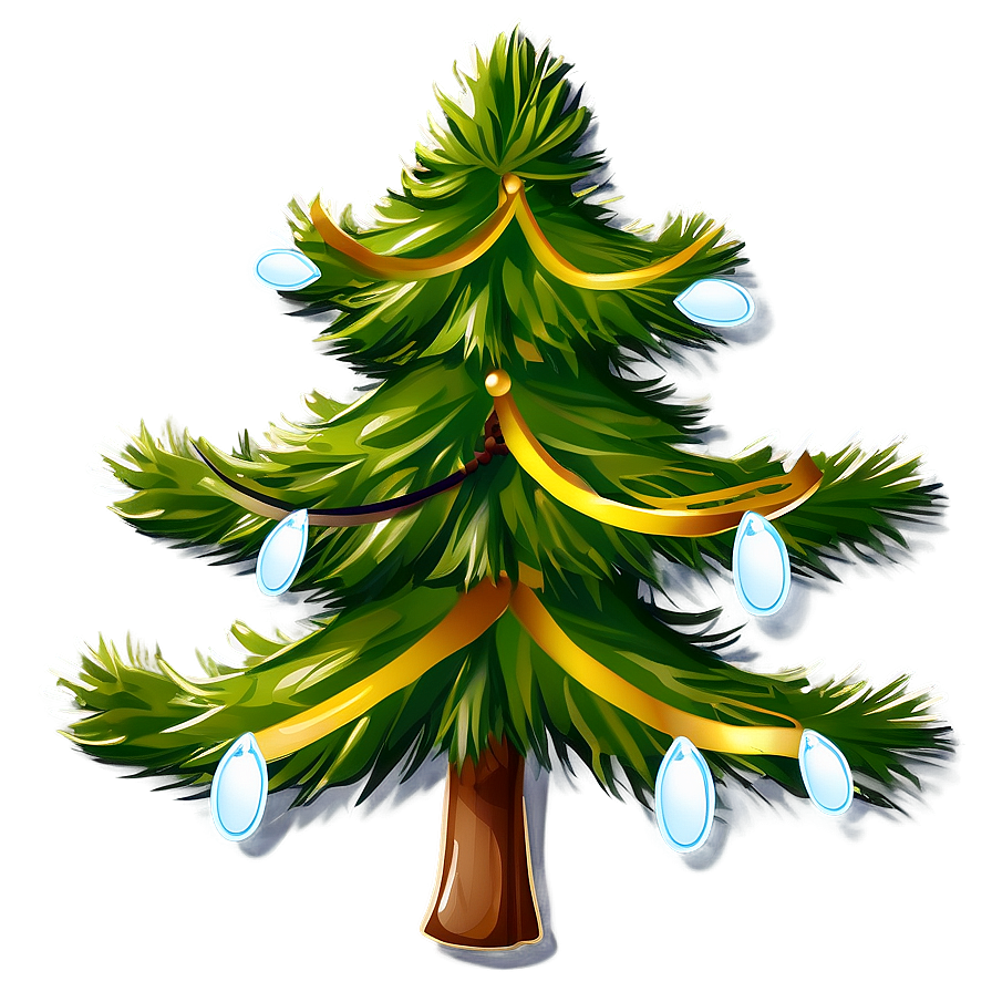 Cartoon Pine Tree Christmas Png Fua PNG