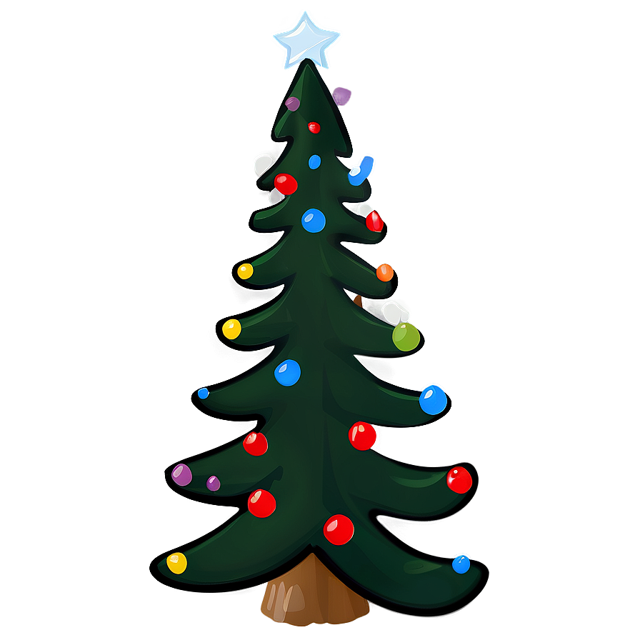 Cartoon Pine Tree Christmas Png Wxb11 PNG