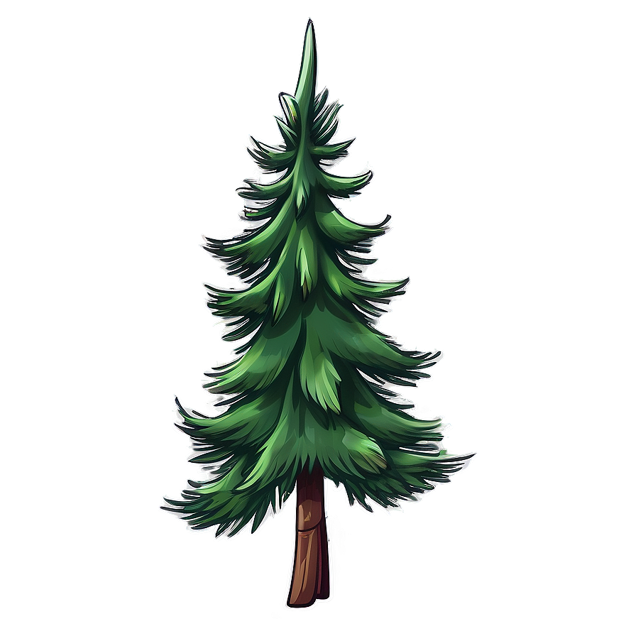 Cartoon Pine Tree Drawing Png 06132024 PNG