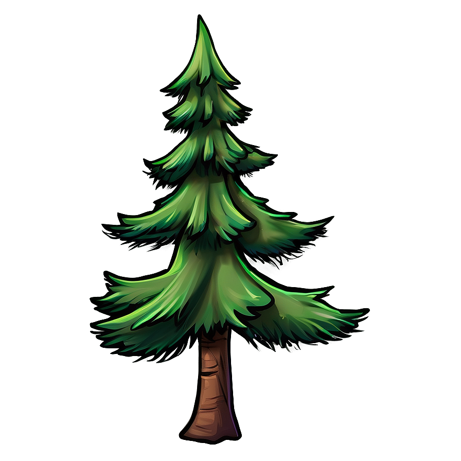 Cartoon Pine Tree Drawing Png 06132024 PNG