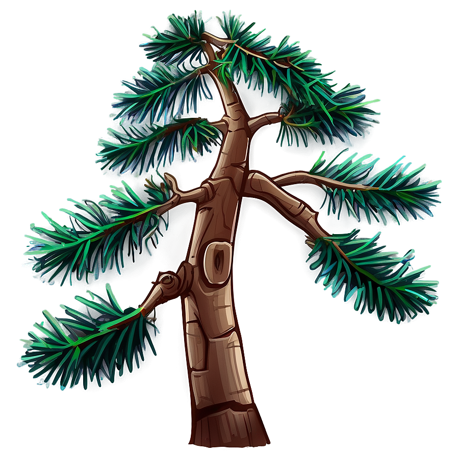 Cartoon Pine Tree Drawing Png Epi52 PNG