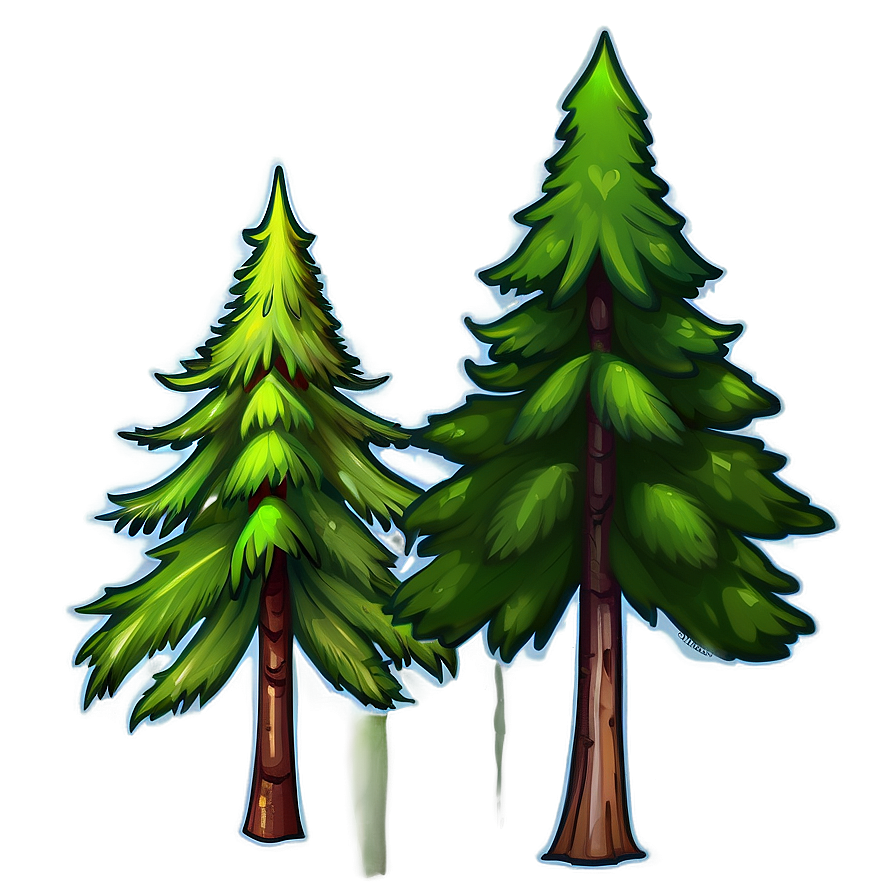 Cartoon Pine Tree Drawing Png Uhr PNG