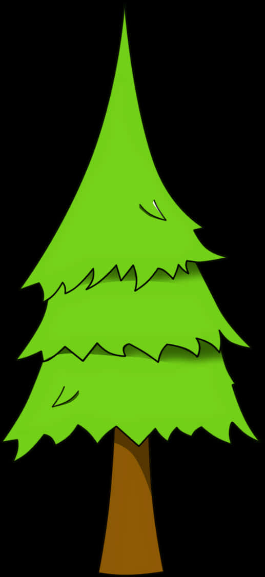 Cartoon Pine Tree Graphic PNG