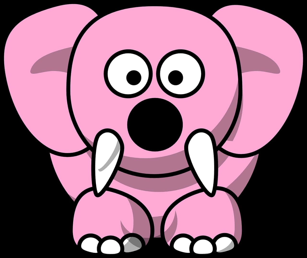 Cartoon Pink Elephant Character PNG