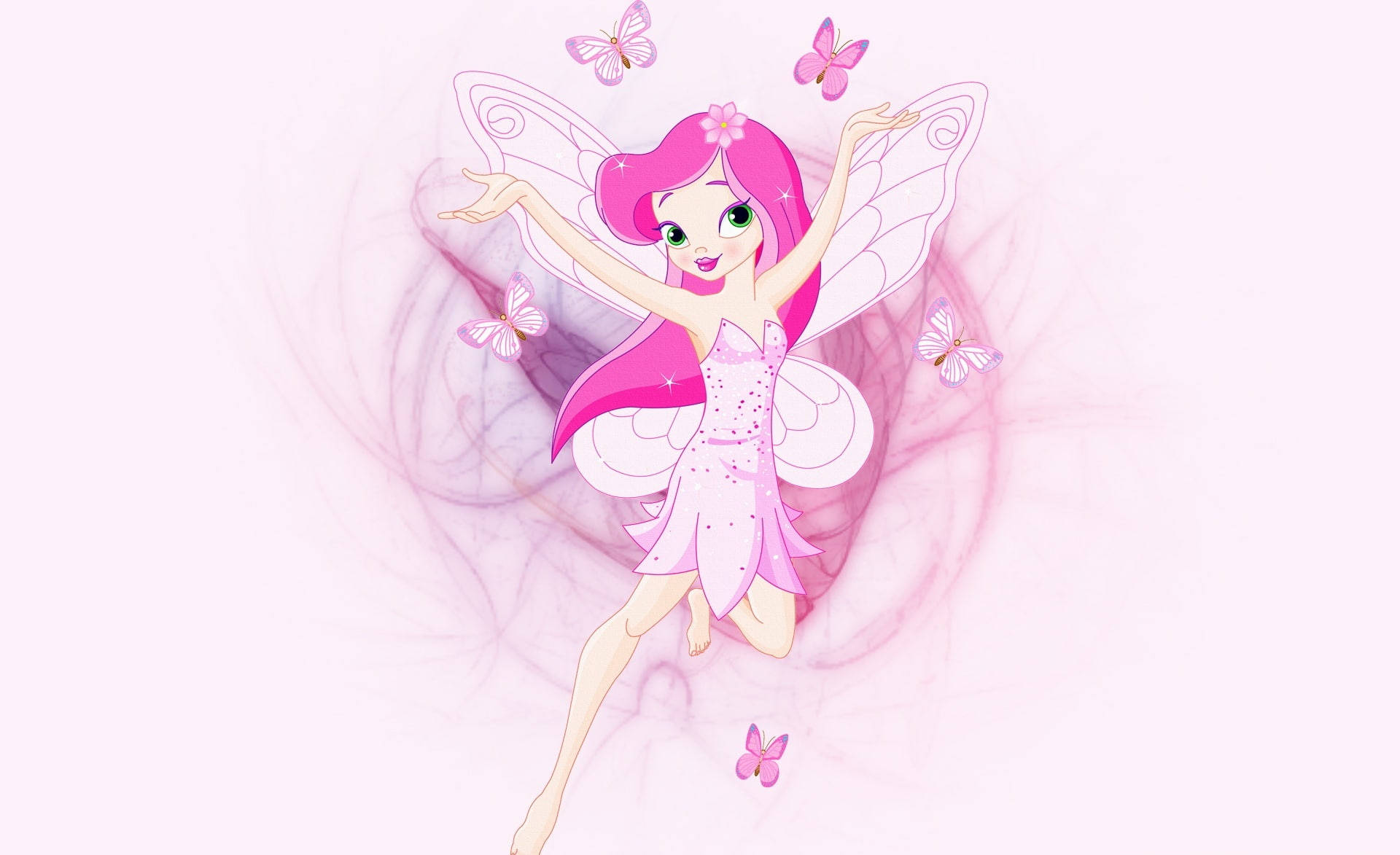 Cartoon Pink Fairy Wallpaper