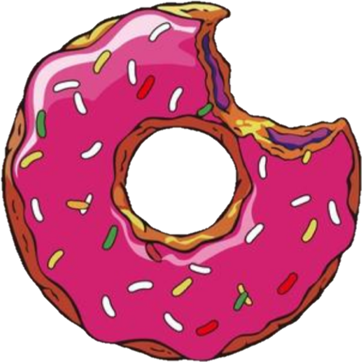 Cartoon Pink Frosted Doughnut PNG