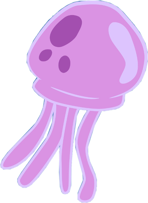 Cartoon Pink Jellyfish Illustration PNG