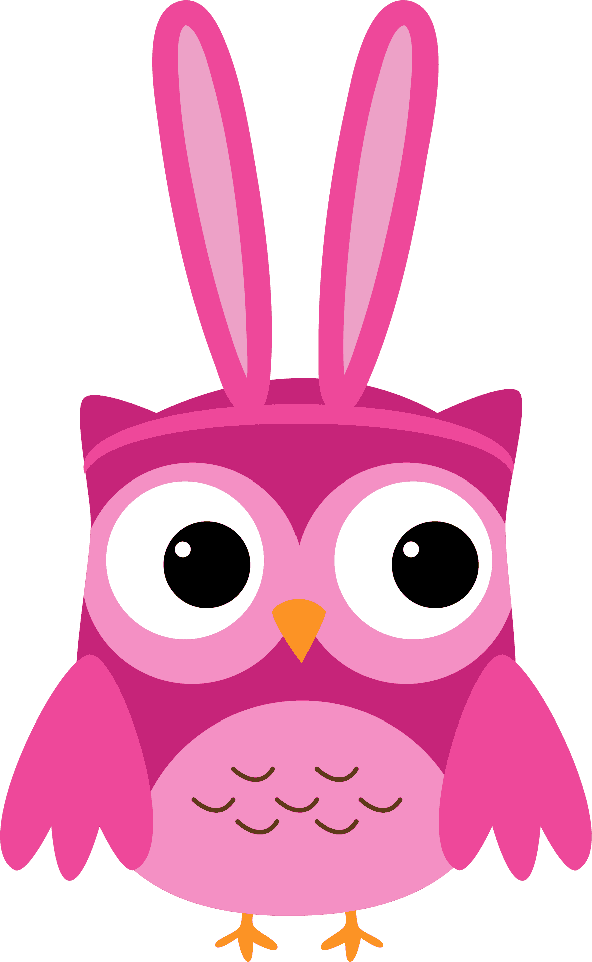 Cartoon Pink Owl Illustration PNG