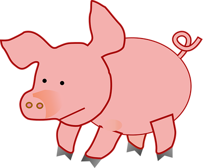 Cartoon Pink Pig Illustration PNG