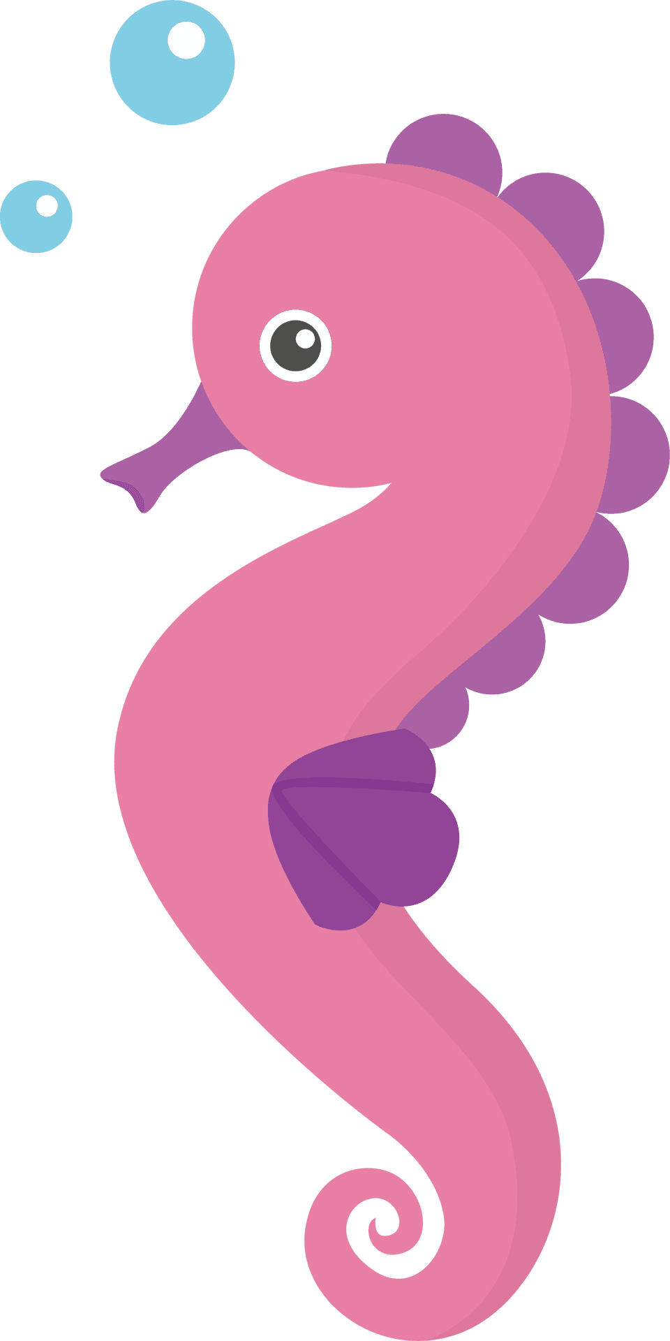 Cartoon Pink Seahorse PNG