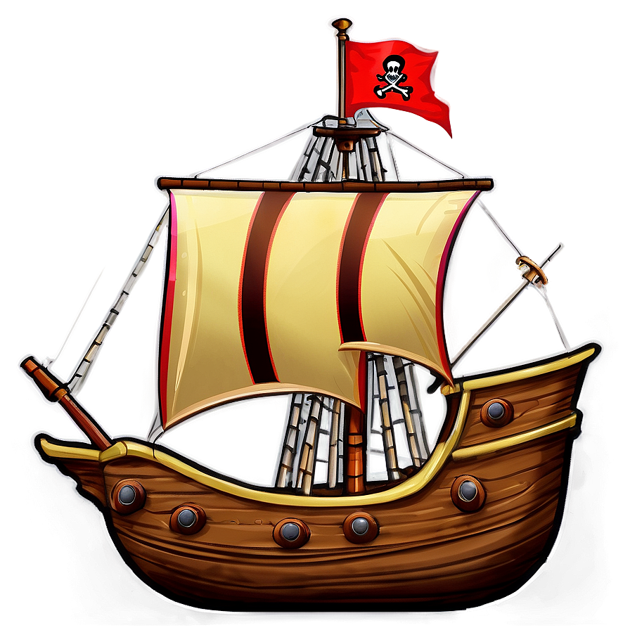 Cartoon Pirate Ships Png 06112024 PNG