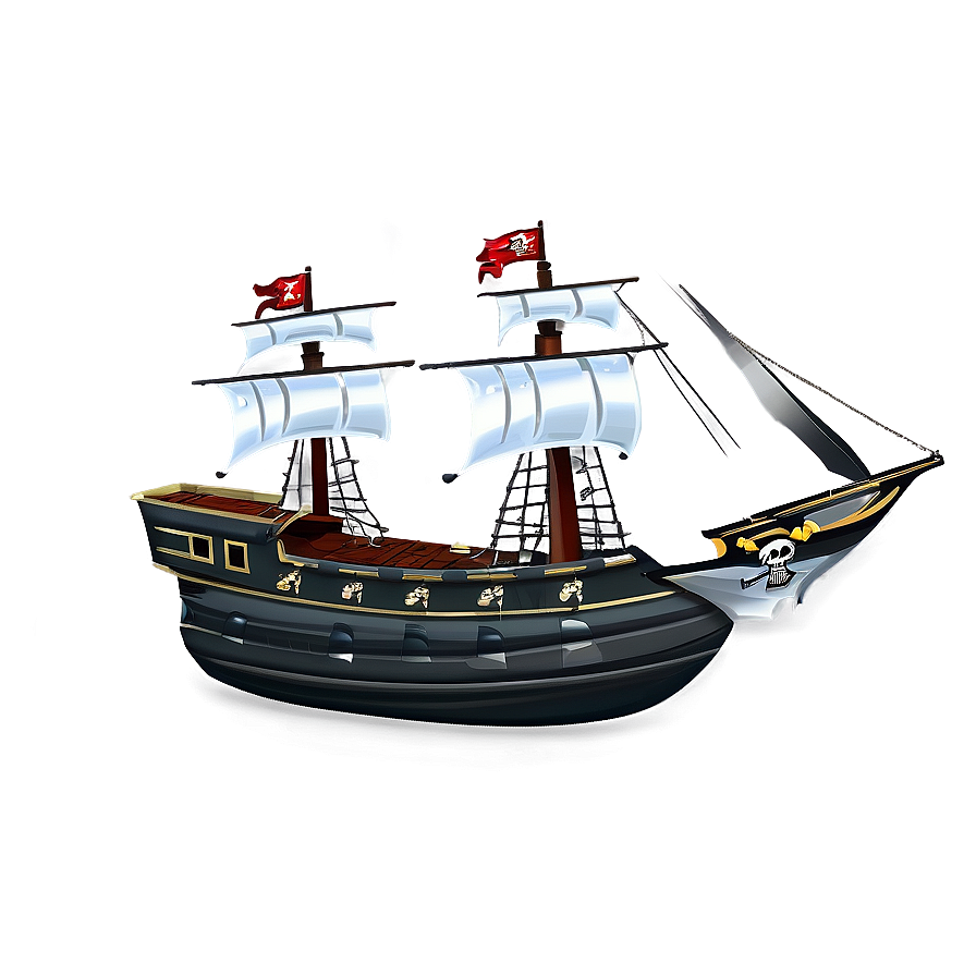 Cartoon Pirate Ships Png 06112024 PNG