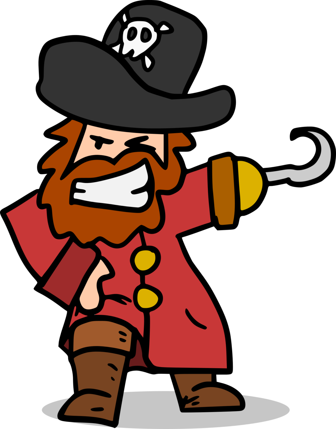 Cartoon Pirate With Hook And Hat.png PNG