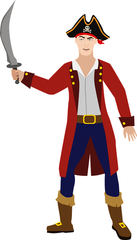 Cartoon Pirate With Sword PNG