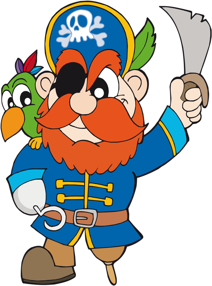 Cartoon Piratewith Parrotand Sword.png PNG