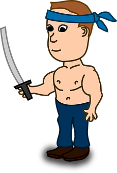 Cartoon Piratewith Sword PNG