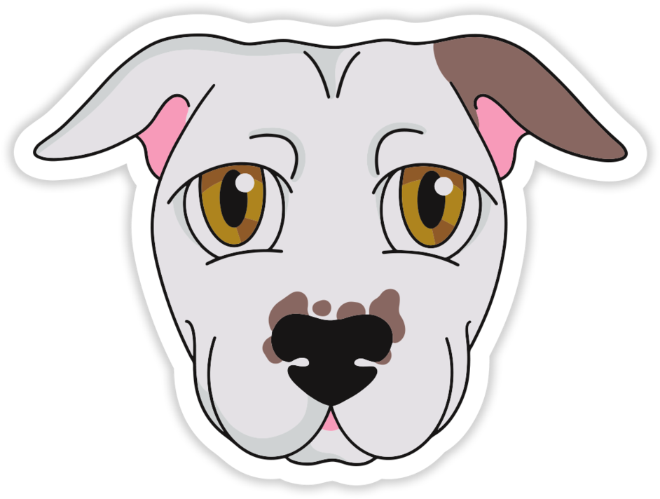 Cartoon Pitbull Face Illustration PNG