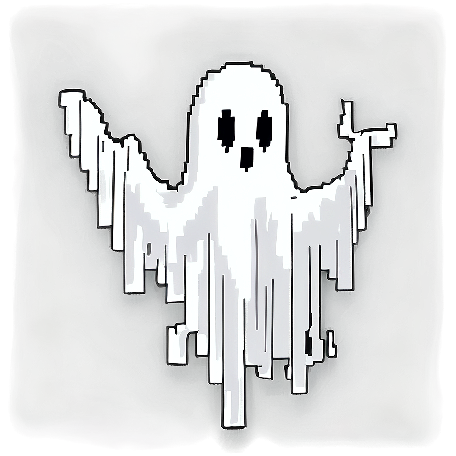 Download Cartoon Pixelated Ghost Png Mpq18 | Wallpapers.com