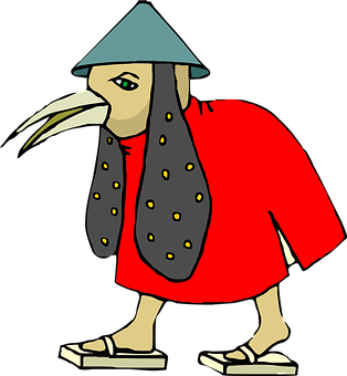 Cartoon Plague Doctorin Asian Attire PNG