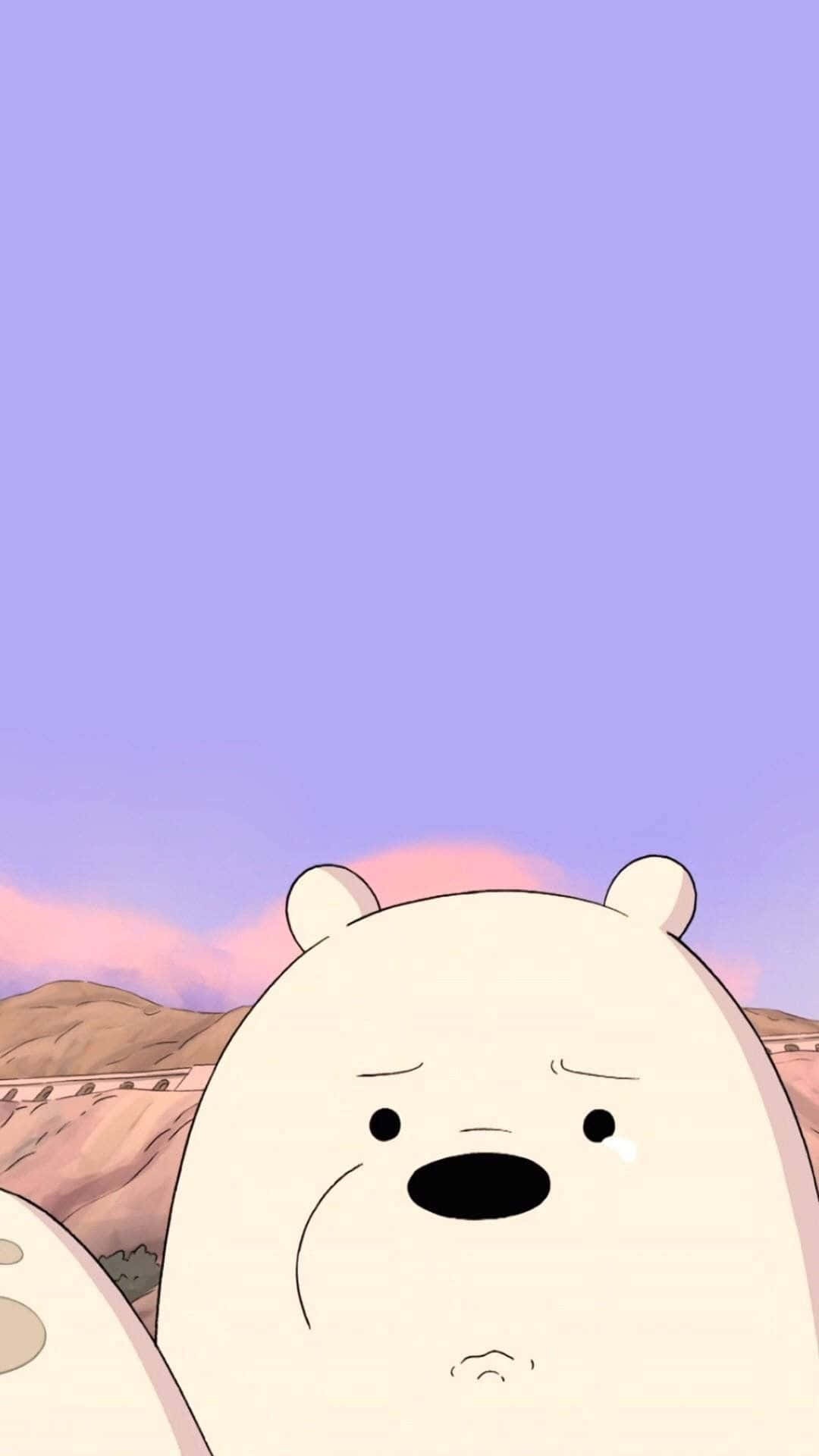 Friendly Cartoon Polar Bear Waving Hello Wallpaper