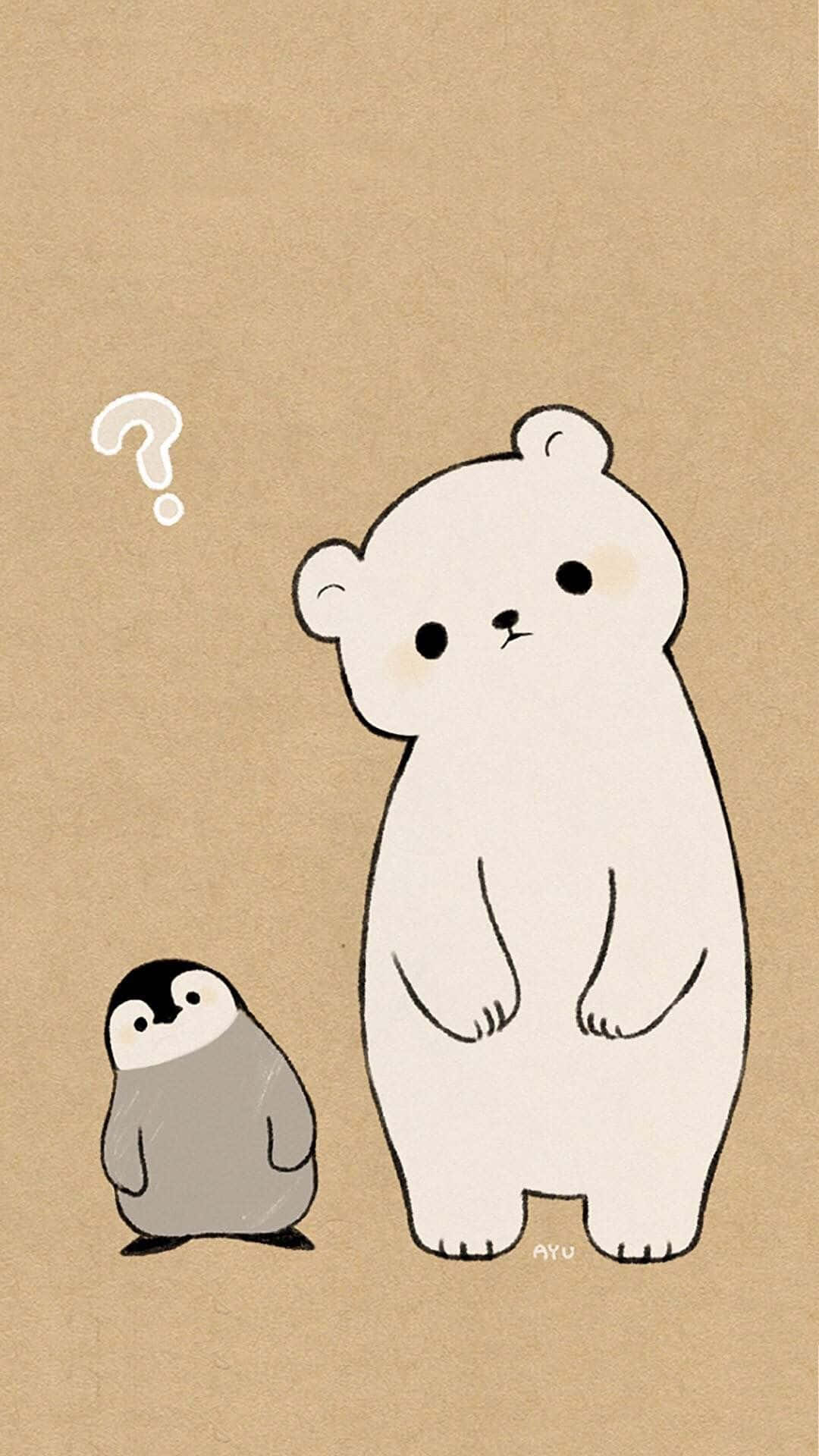 Playful Cartoon Polar Bear Wallpaper