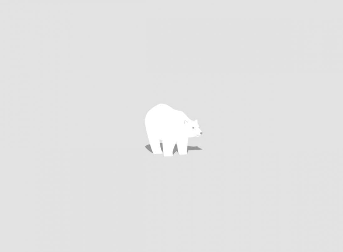 Friendly Cartoon Polar Bear Smiling in the Arctic Wallpaper