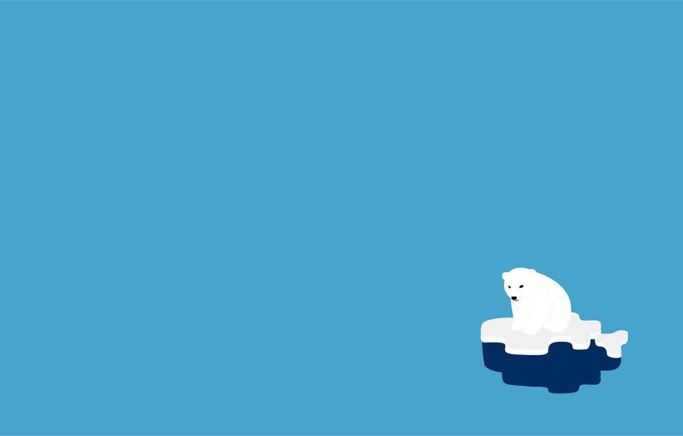 Playful Polar Bear on Iceberg Wallpaper