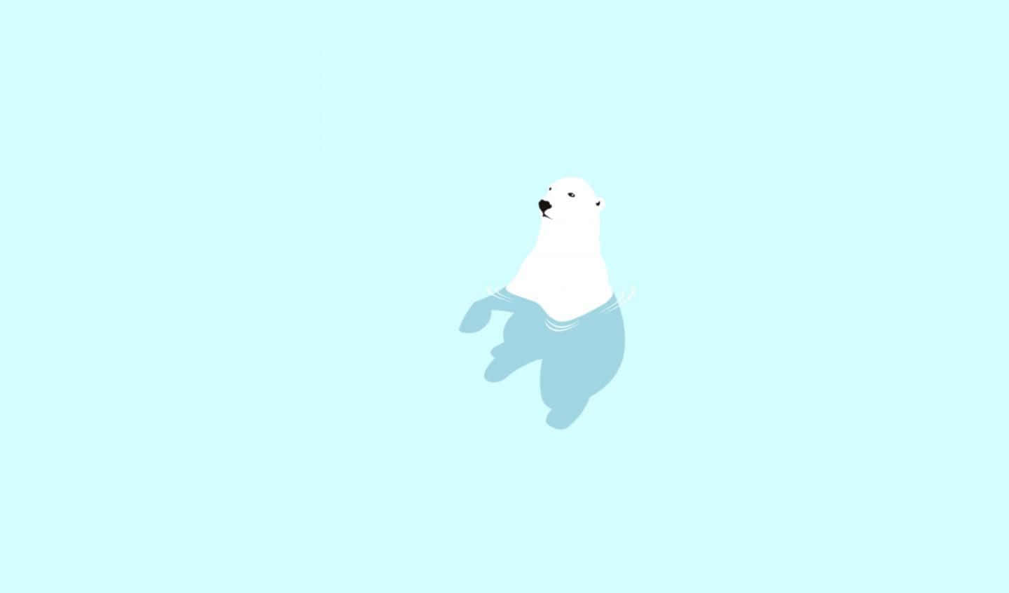 Adorableoso Polar De Dibujos Animados Descansando En El Hielo Fondo de pantalla