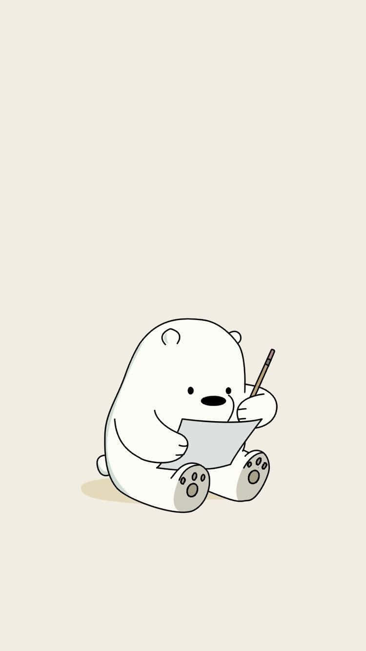 Playful Cartoon Polar Bear Wallpaper