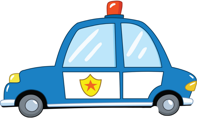 Cartoon Police Car Illustration PNG