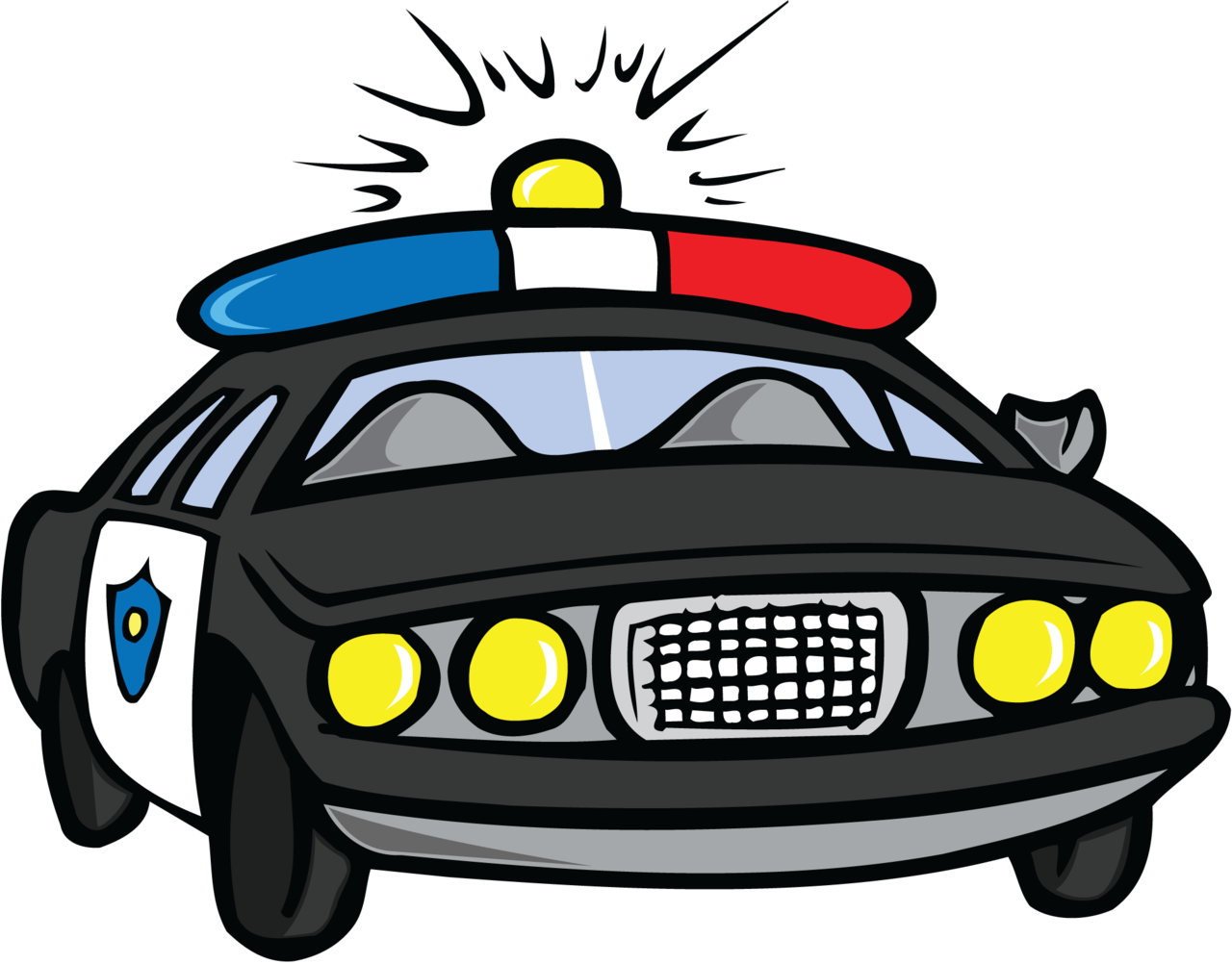 Cartoon Police Car With Siren PNG