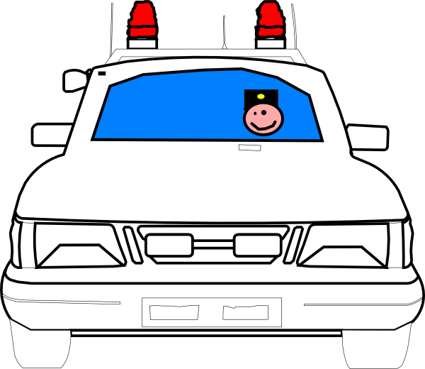 Cartoon Police Carwith Smiling Officer PNG