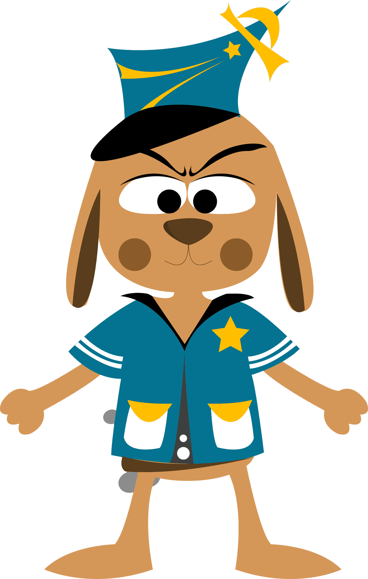 Cartoon Police Dog Character PNG