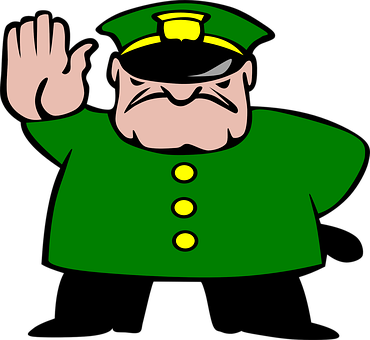 Cartoon Police Officer Gesture Stop PNG