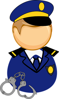 Cartoon Police Officer Graphic PNG