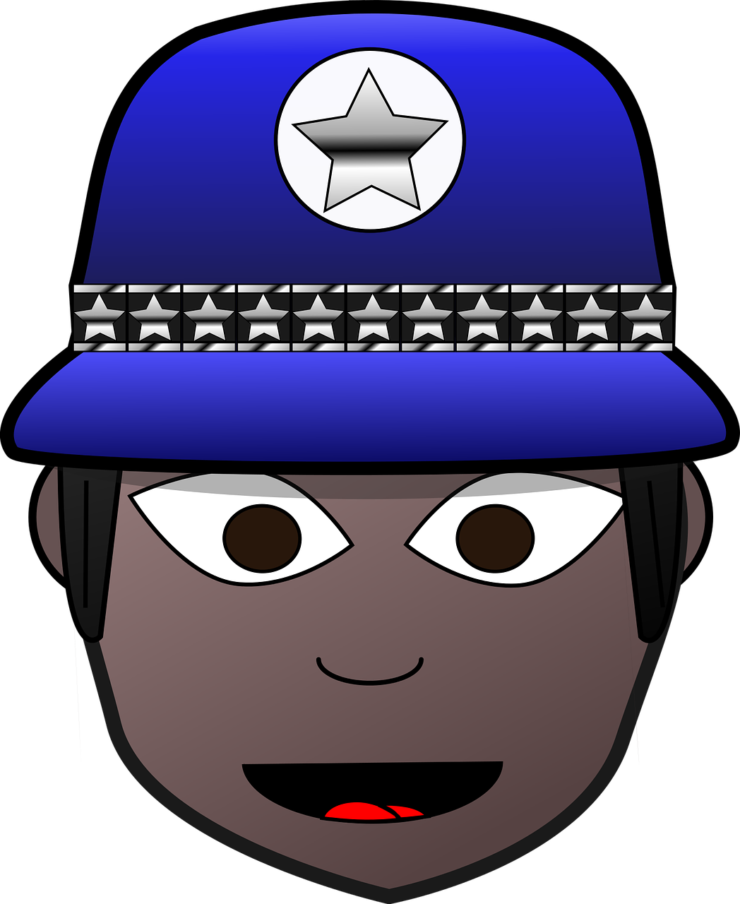 Cartoon Police Officer Portrait PNG