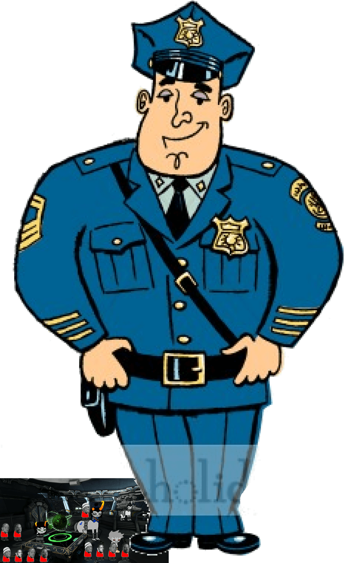 Cartoon Police Officer Standing Confidently.png PNG